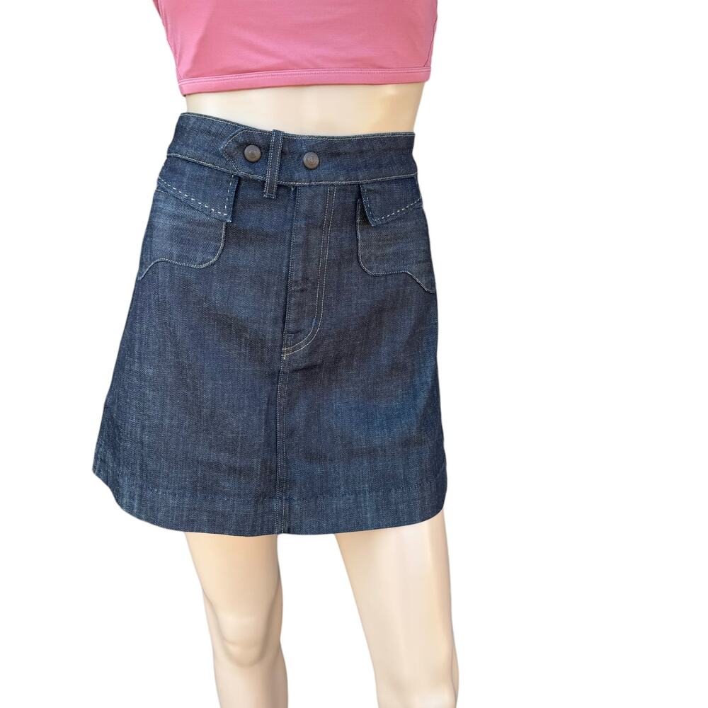 New Citizens Of Humanity Women's Dark Wash A-Line Denim Mini Skirt Size 27